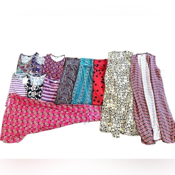 NWT Lularoe Sz Medium Bundle 12 Pc Azure Maxi Cassie Irma Joy Perfect T Lynnae - Picture 1 of 9